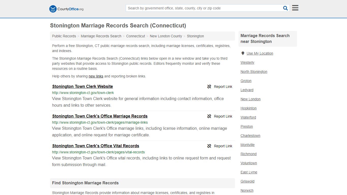 Marriage Records Search - Stonington, CT (Marriage Licenses & Certificates)